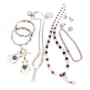 Rhinestone Necklace‎ earrings Jewelry Lot